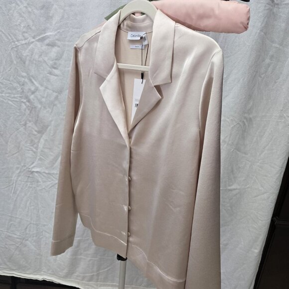 Calvin Klein pale gold blouse, classic fit, large size - Picture 3 of 9